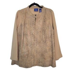 JH Collectibles Womens Tan Faux Snakeskin Animal Print Shacket Plus Size 1X